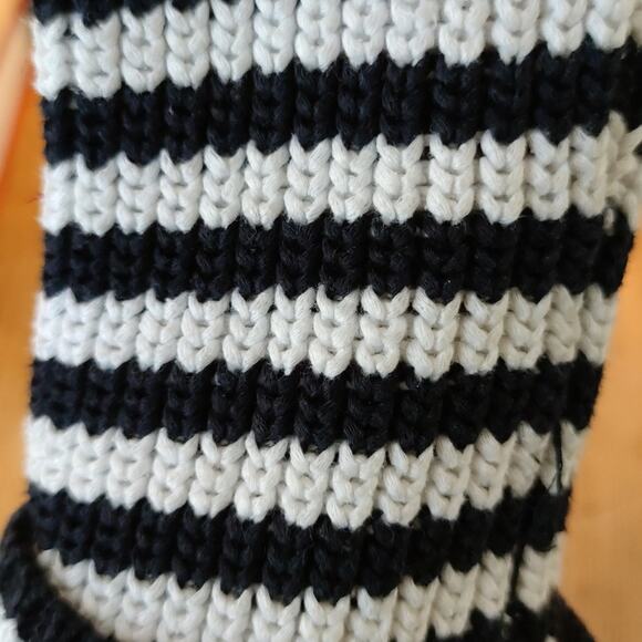 Talbot's black and white stripe cotton sweater M - Picture 3 of 4